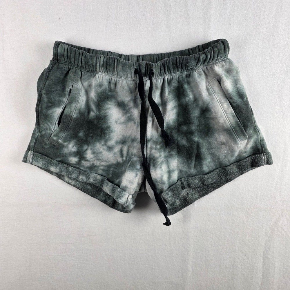 PINK Victorias Secret Womens XS Gray Tie Dye Fleece Lounge Shorts Drawstring